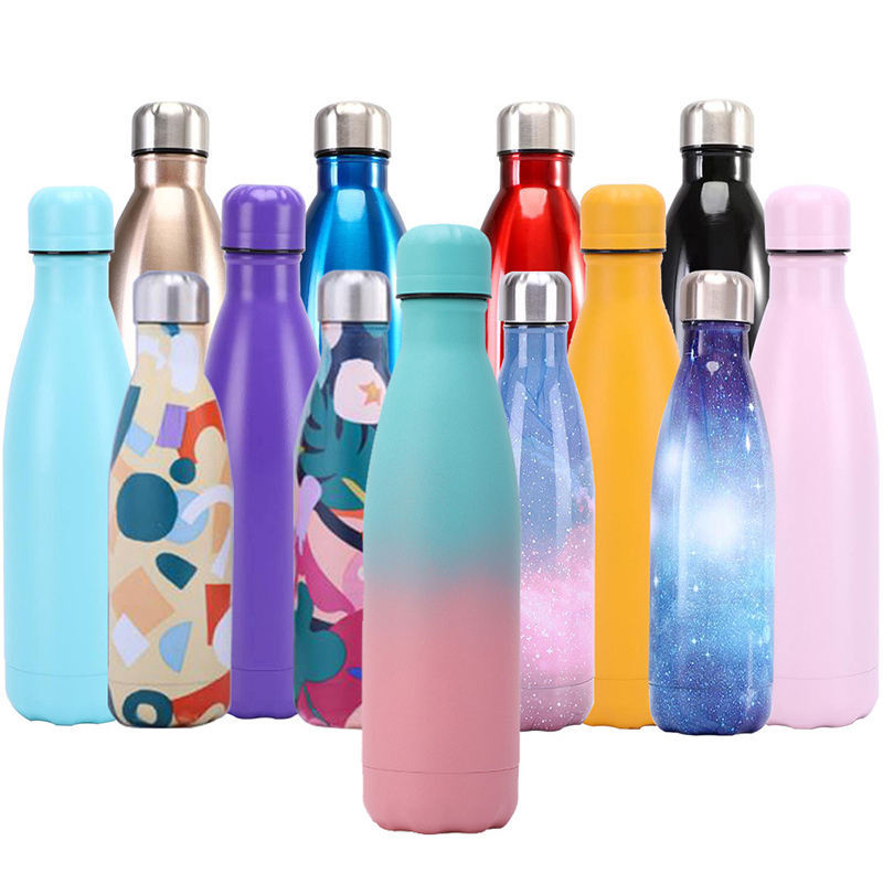 Custom Vacuum Insulated Cup Stainless Steel Sport Water Bottle With Custom Logo Pattern Custom Sports Cola Bottle