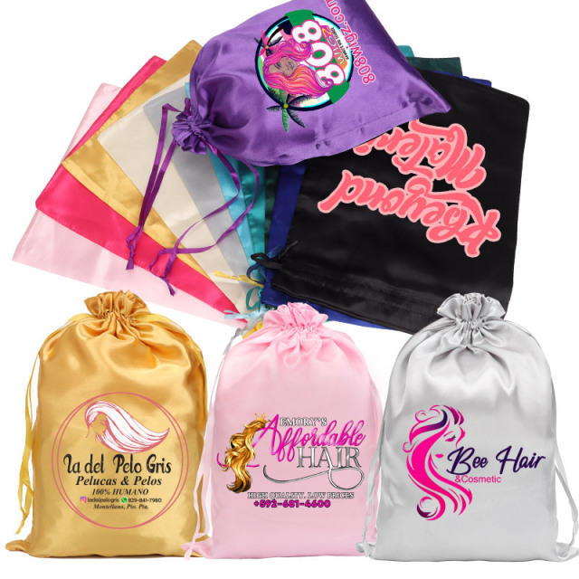 Personalized Dust Bag with logo Travel Portable Satin Fabric Drawstring Gift Bag Silk Screen Promotional Dust Bags for Clothing