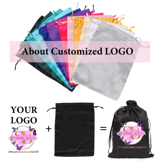 Personalized Dust Bag with logo Travel Portable Satin Fabric Drawstring Gift Bag Silk Screen Promotional Dust Bags for Clothing