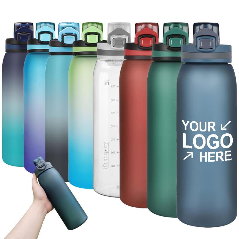 Custom 30oz Sports Water Bottle With Leak Proof Flip Top Lid With Logo BPA Free Tritan Reusable Plastic for Gym and Outdoor