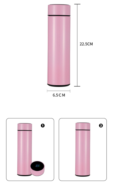 Wholesale Custom 16oz 17oz Smart Thermos with Temperature Water Bottle with Printing Logo Custom Packaging Business Gift Box