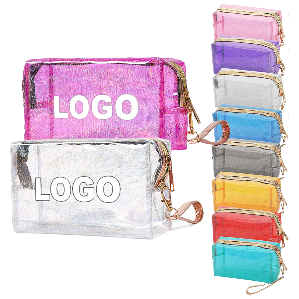 Promotional Custom Cosmetic Bag with logo Transparent PVC Cosmetic Bags Personalized Cosmetic Travel Bag