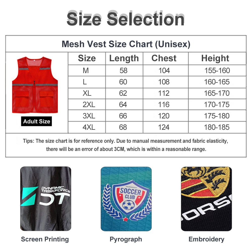 Wholesale Custom Reflective Vest with logo Construction Engineering Traffic Safety Work Clothes Men's Vest with Custom logo