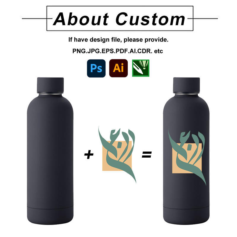 Factory Custom Water Bottle with Logo Borraccia Con logo Sport Drink Bottle Double Wall Stainless Steel Water Bottle Promotion