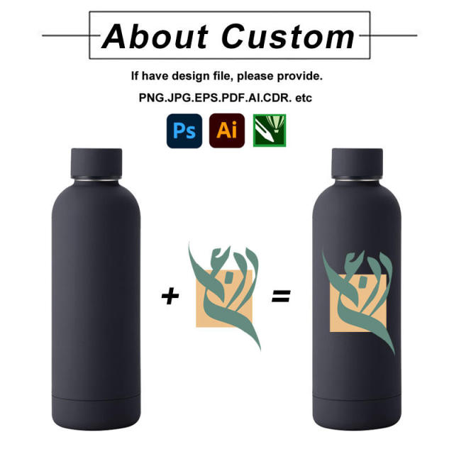 Factory Custom Water Bottle with Logo Borraccia Con logo Sport Drink Bottle Double Wall Stainless Steel Water Bottle Promotion