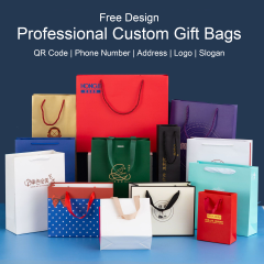Factory Custom Printed Brand Logo Paper Gift Bag Promotion Luxury Clothing Gift Shopping Black Jewellery Paper Bag With Handle