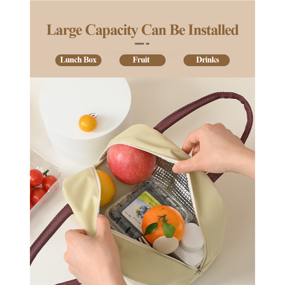 Promotional Customized LOGO Cute Cartoon Lunch Bag Portable Oxford Thickened Thermal Insulation Picnic Bag Rice Bag Office