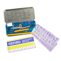 School Gift Box Stationery Set 12 Pieces Math Set With 2 Metal Compasses Geometry Set