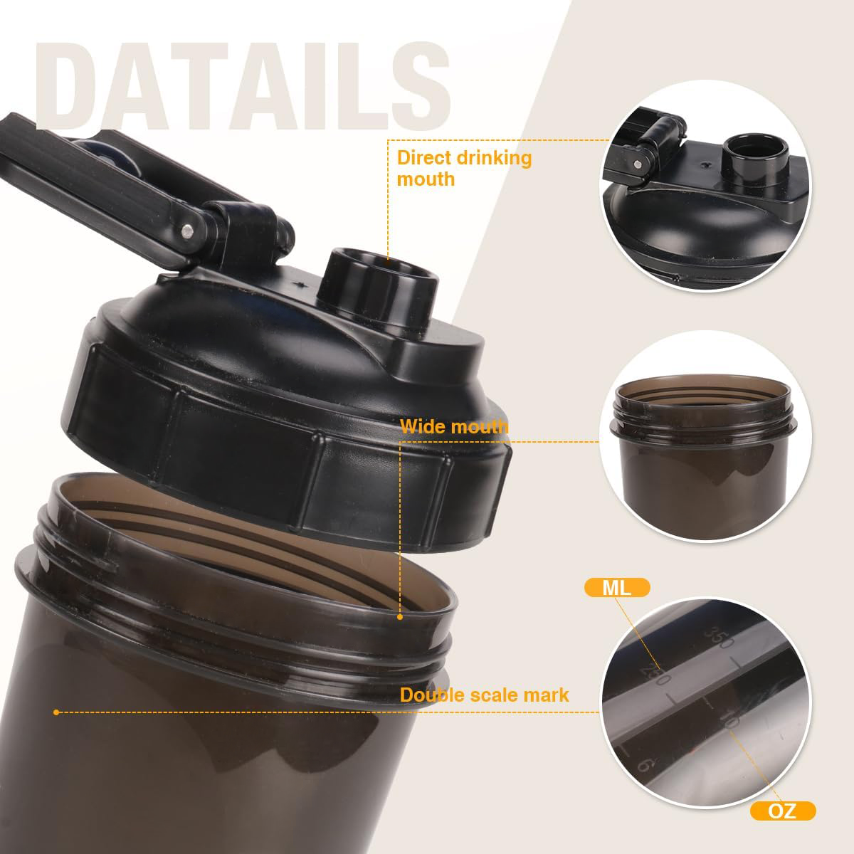 Customized Water Bottle Protein Shaker Bottle Custom Gym Protein Bottles Print Logo BPA Free Sport Shaker Bottle for Promotional