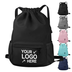 Custom Large Capacity Lightweight Drawstring Backpack With Logo Wholesale Waterproof Sports Drawstring Bag Gym Backpack