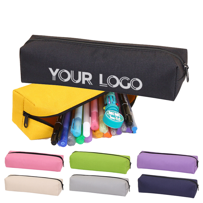 Custom Oxford Cloth Zipper Pencil Bag With Logo Wholesale Portable Stationery Storage Bag Pen Pouch Case for Promotional Gift