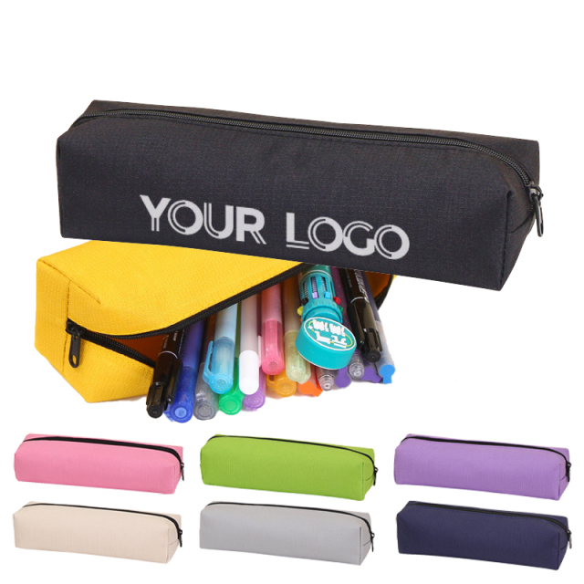 Custom Oxford Cloth Zipper Pencil Bag With Logo Wholesale Portable Stationery Storage Bag Pen Pouch Case for Promotional Gift