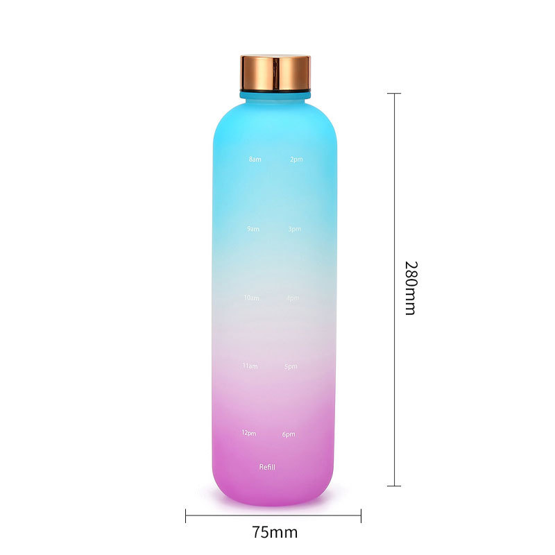Custom Large Capacity BPA-free Plastic Water Bottle With Logo Factory Wholesale Time Scale Fitness Cycling Water Cup
