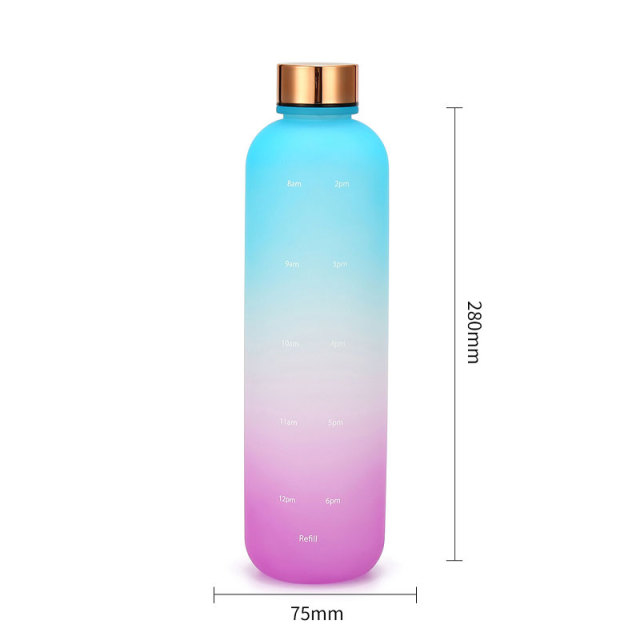 Custom Large Capacity BPA-free Plastic Water Bottle With Logo Factory Wholesale Time Scale Fitness Cycling Water Cup