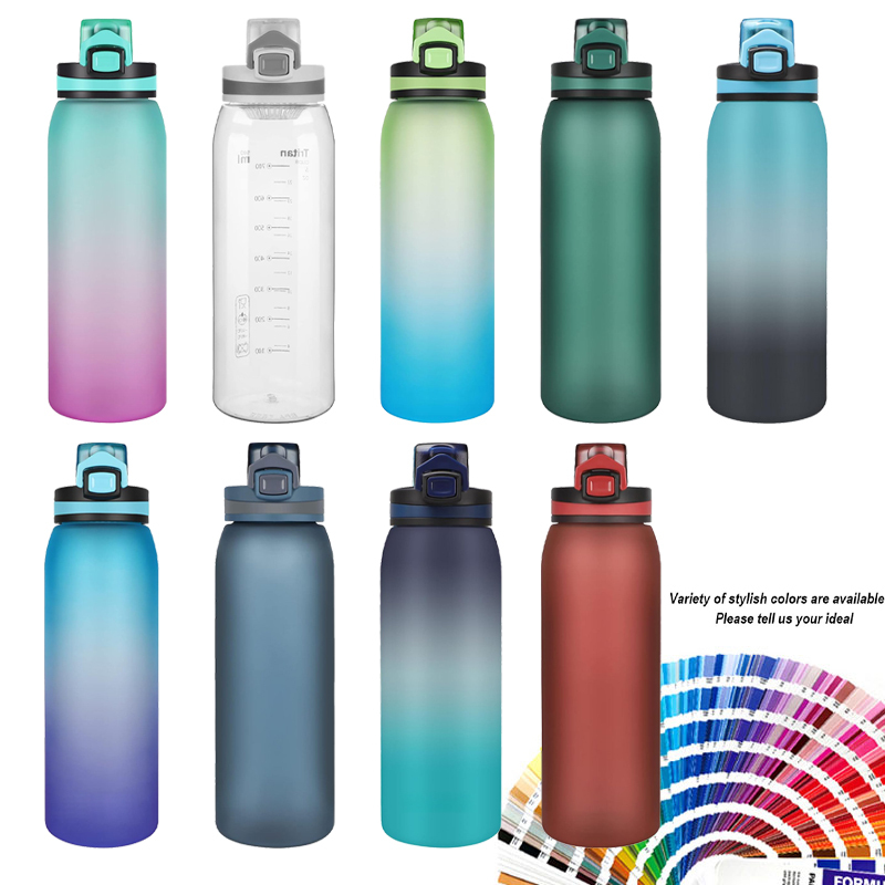 Custom 30oz Sports Water Bottle With Leak Proof Flip Top Lid With Logo BPA Free Tritan Reusable Plastic for Gym and Outdoor