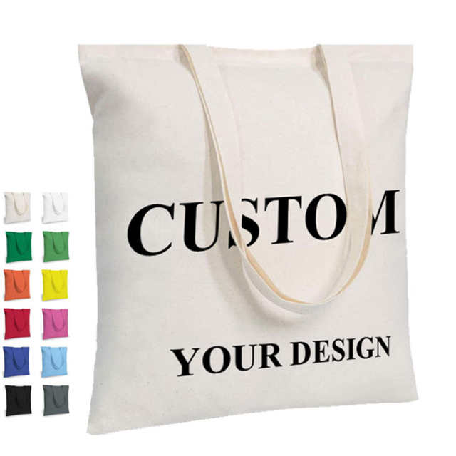 Custom Canvas Cotton Tote Shop Bag With Logo Hot Sale Design Reusable Shopping Bag Promotion Cheap Customizable Bags Print
