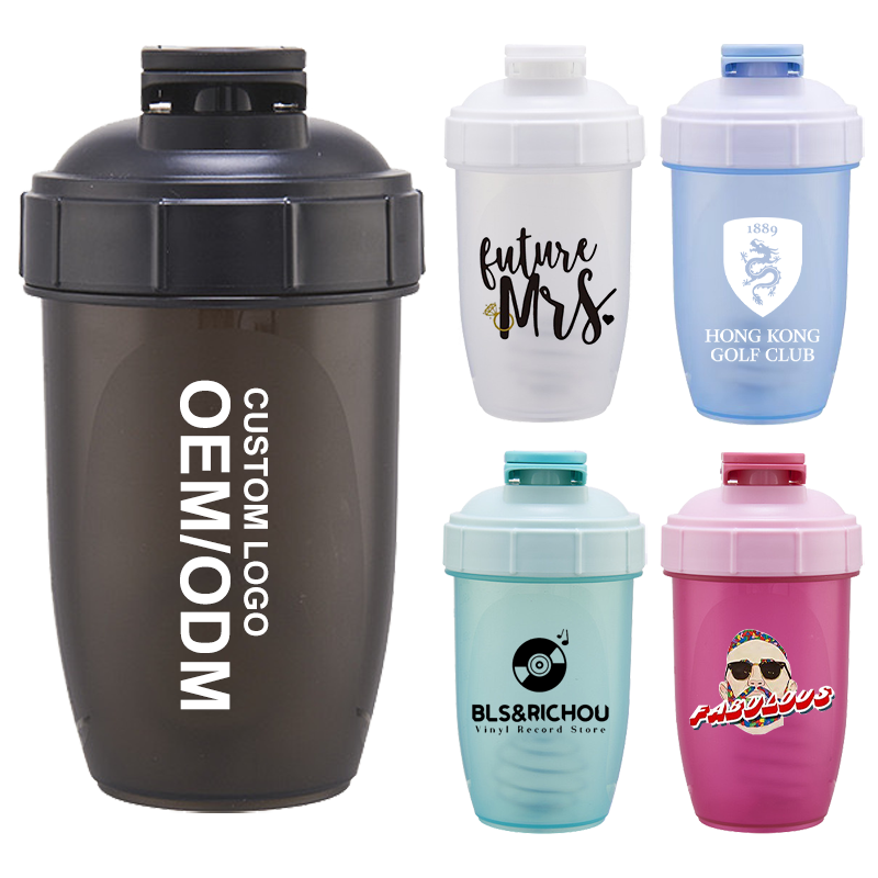 Customized Water Bottle Protein Shaker Bottle Custom Gym Protein Bottles Print Logo BPA Free Sport Shaker Bottle for Promotional