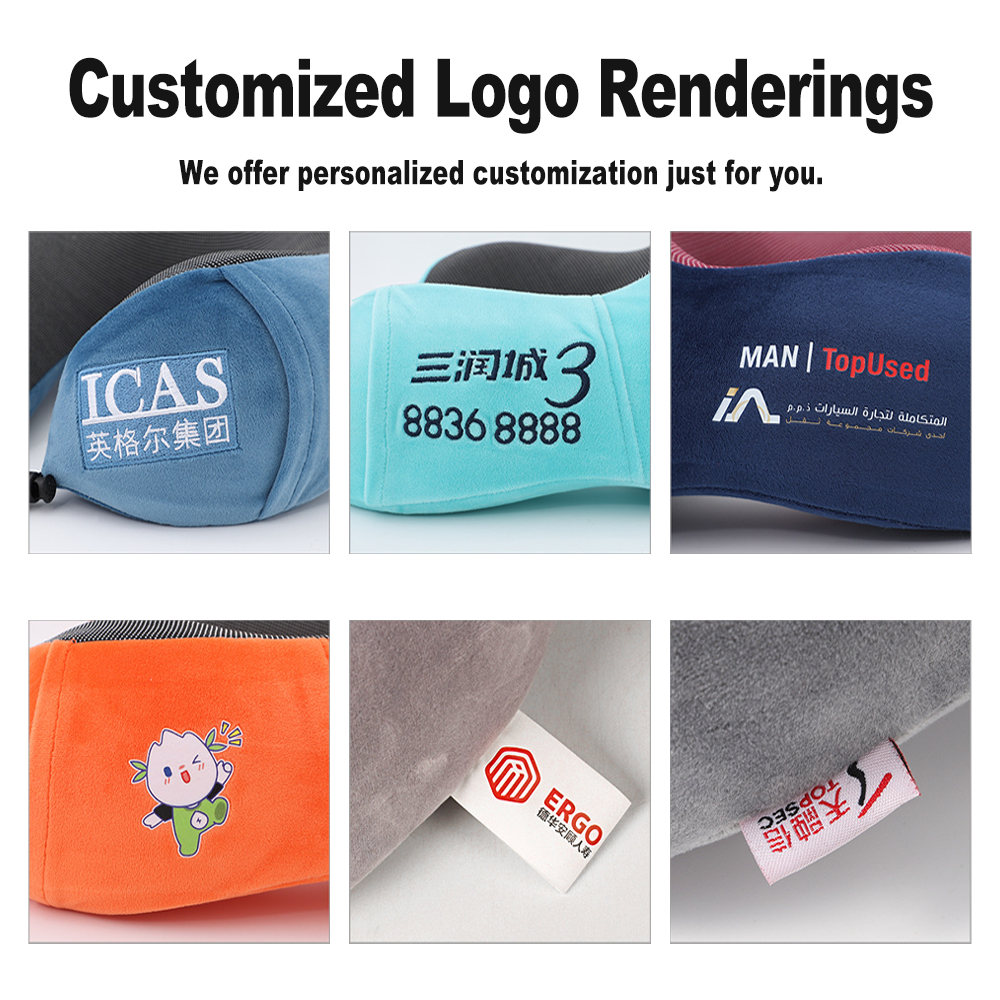 New Products U-shaped Neck Pillow with logo Ergonomic Memory Foam Pillow to Relieve Neck Pain Custom Travel Pillow for Airplane