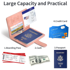Promotional Business Gift Magnetic Buckle Card Holder Custom Passport Holder Portable Waterproof PU Leather Passport Wallet