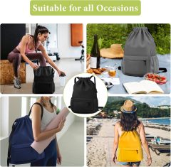 Custom Large Capacity Lightweight Drawstring Backpack With Logo Wholesale Waterproof Sports Drawstring Bag Gym Backpack