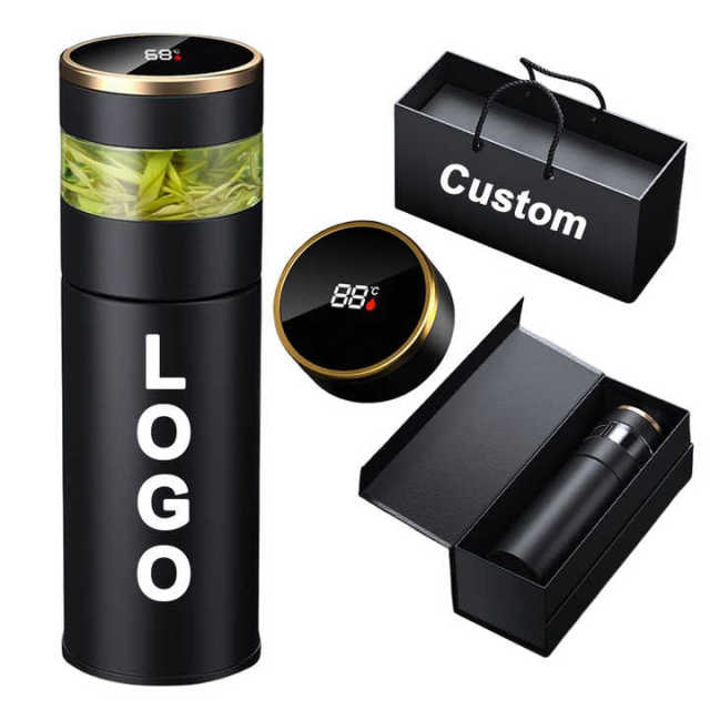 Custom LOGO Smart Water Bottle 316 Stainless Steel Thermos Tumbler Digital Vacuum Flasks with LED Temperature Display Add Logo