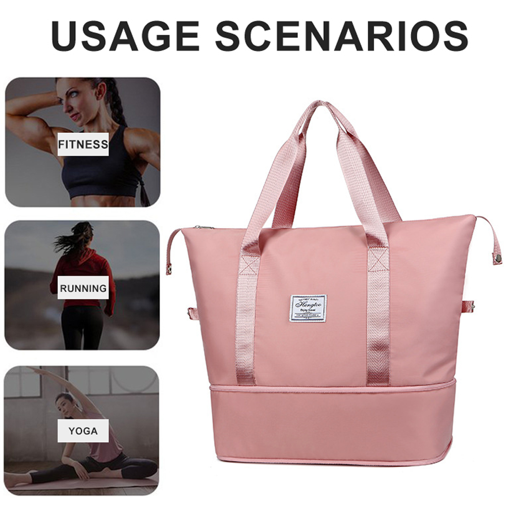 Factory Foldable Duffel Bag Custom Logo Waterproof Duffle Bag Yoga Sports Weekend Shoulder Gym Travel Tote Logo Bag for Women