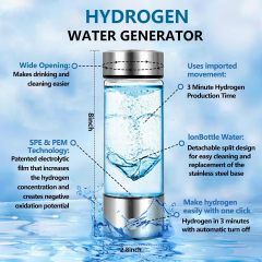 Factory Filter Water Bottle Hydrogen Alkaline Hydrogen Water Bottle Hydrogen Water Generator With Glass Bottle with Custom logo