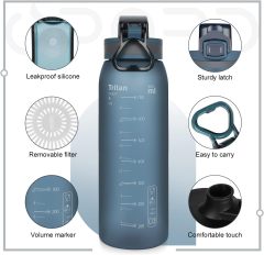 Custom 30oz Sports Water Bottle With Leak Proof Flip Top Lid With Logo BPA Free Tritan Reusable Plastic for Gym and Outdoor