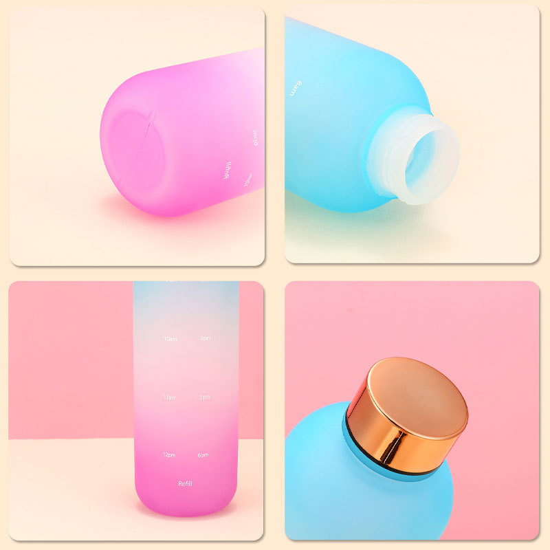 Custom Large Capacity BPA-free Plastic Water Bottle With Logo Factory Wholesale Time Scale Fitness Cycling Water Cup
