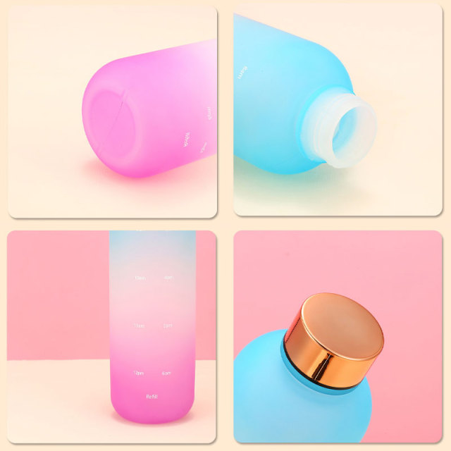 Custom Large Capacity BPA-free Plastic Water Bottle With Logo Factory Wholesale Time Scale Fitness Cycling Water Cup