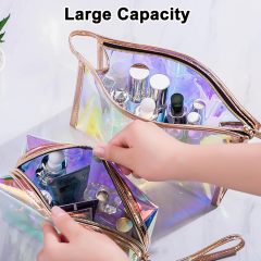 Promotional Transparent Cosmetic Bags Personalized Toiletry Bags for Women Outdoor Waterproof Cosmetic Travel Bag with logo