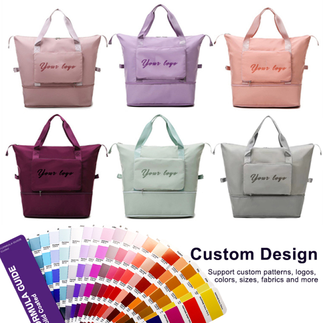 Wholesale Custom Brand Logo Sports Gym Travel Bag Luggage Bag Waterproof Portable Folding Storage Bag Women Travelling Travel