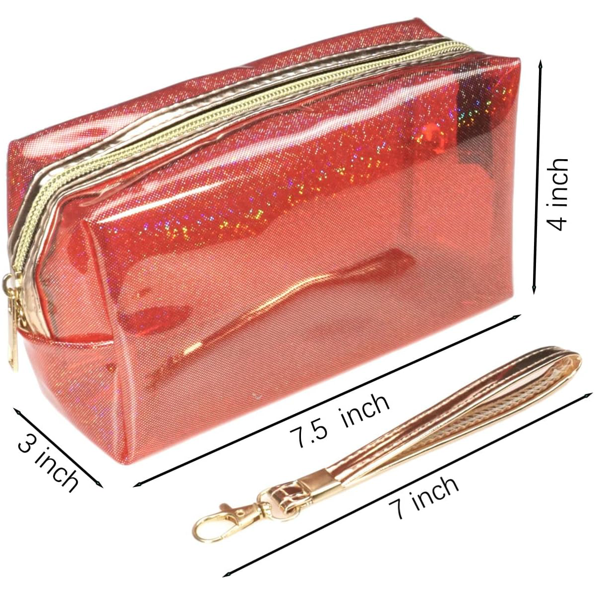 Promotional Custom Cosmetic Bag with logo Transparent PVC Cosmetic Bags Personalized Cosmetic Travel Bag