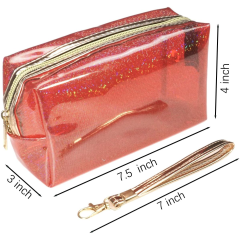 Promotional Custom Cosmetic Bag with logo Transparent PVC Cosmetic Bags Personalized Cosmetic Travel Bag