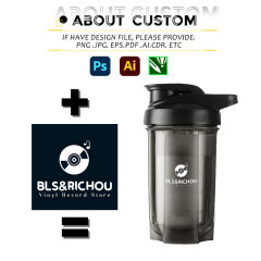 Wholesale Custom Logo Shaker Water Bottle BPA-Free PP Material Gym Protein Shaker Cup Printed Logo for Sports Promotion