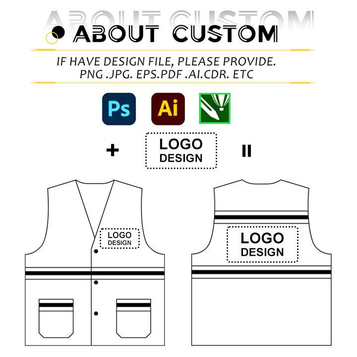 Custom logo Reflective Safety Vest Sanitation Worker Reflective Fabric for Clothing Wholesale Custom Reflective Vest with logo