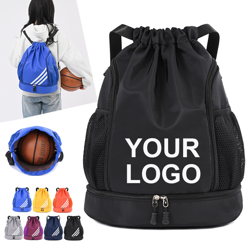 Factory Custom Promotion Drawstring Backpack Bag Oxford Bags Custom Logo Print Logo Drawstring Fitness Basketball Sports Storage