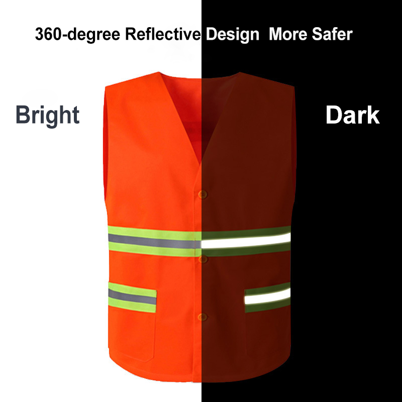 Custom logo Reflective Safety Vest Sanitation Worker Reflective Fabric for Clothing Wholesale Custom Reflective Vest with logo