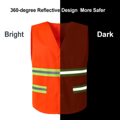 Custom logo Reflective Safety Vest Sanitation Worker Reflective Fabric for Clothing Wholesale Custom Reflective Vest with logo