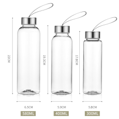 Wholesale Custom Water Bottle Portable 700ml Glass Bottles Glass Coffee Mugs Transparent Water Bottle Promotional Gift Cup