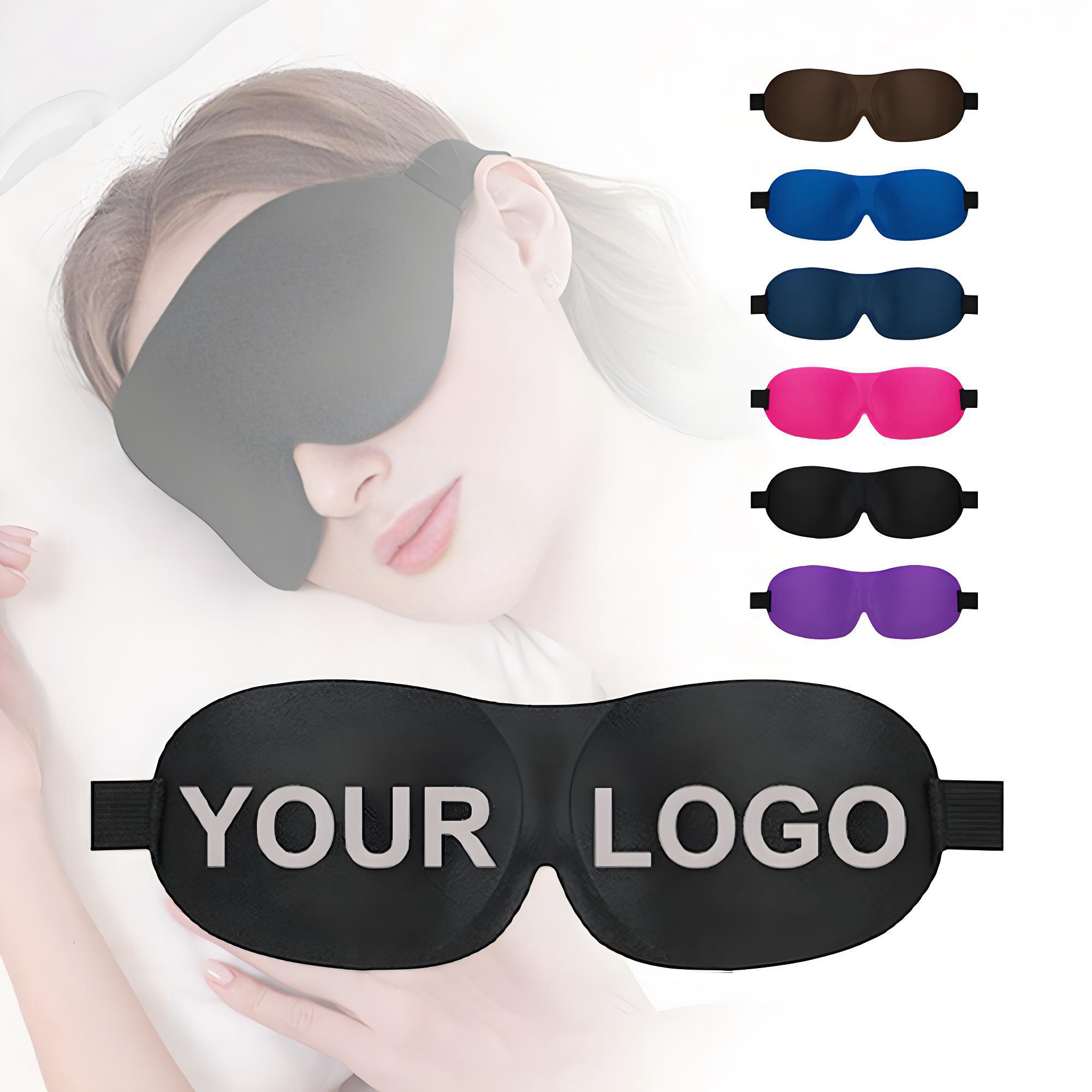 Wholesale Custom Logo 3D Contoured Blackout Sleep Eye Mask Zero Pressure Breathable Eye Mask for Corporate Promotional Gifts