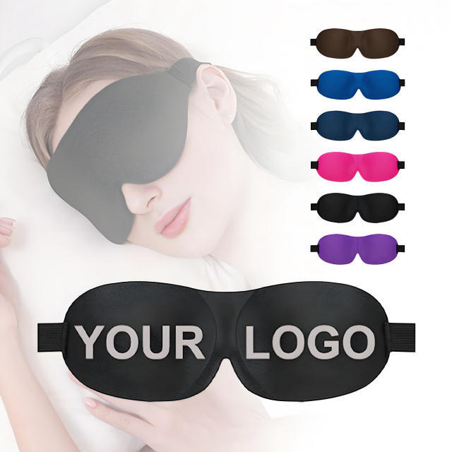 Wholesale Custom Logo 3D Contoured Blackout Sleep Eye Mask Zero Pressure Breathable Eye Mask for Corporate Promotional Gifts