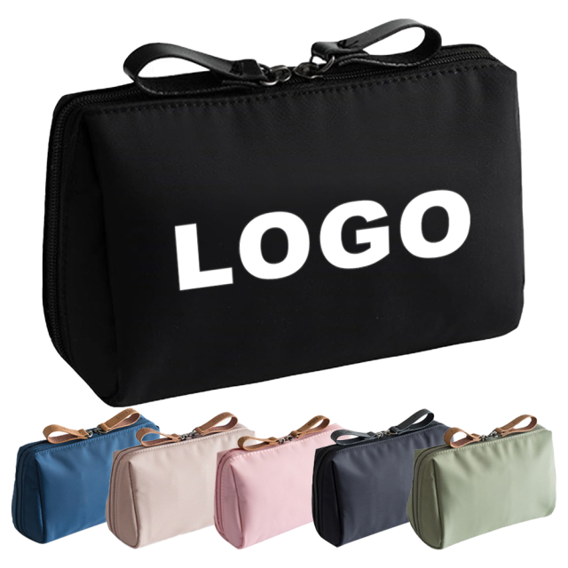 Wholesale Polyester Cosmetic Travel Lipstick Bag Personalized Toiletry Bags for Women Custom Cosmetic Bag with logo