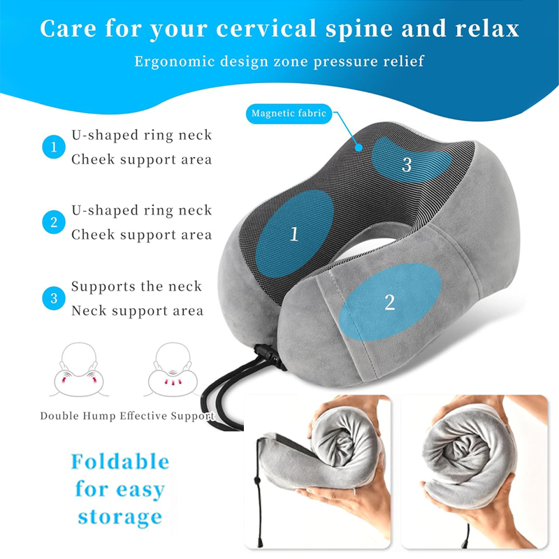 New Products U-shaped Neck Pillow with logo Ergonomic Memory Foam Pillow to Relieve Neck Pain Custom Travel Pillow for Airplane