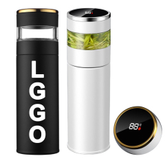 Custom LOGO Smart Water Bottle 316 Stainless Steel Thermos Tumbler Digital Vacuum Flasks with LED Temperature Display Add Logo