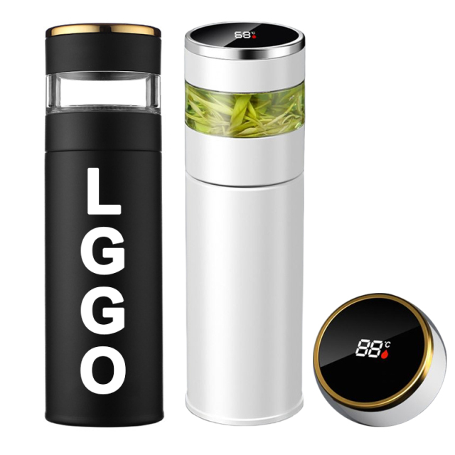 Custom LOGO Smart Water Bottle 316 Stainless Steel Thermos Tumbler Digital Vacuum Flasks with LED Temperature Display Add Logo