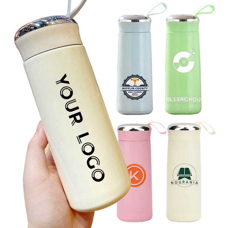 Custom Tea Water Bottle With Logo Wholesale Glass Vacuum Cupping 13oz Glass Drinking Water Bottle 400ml Glass Thermos Cup