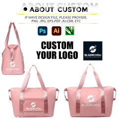 Factory Foldable Duffel Bag Custom Logo Waterproof Duffle Bag Yoga Sports Weekend Shoulder Gym Travel Tote Logo Bag for Women