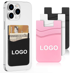 New Product Silicone Card Holder Back Sticker for Mobile Phone Custom Card Storage Containers Sticky Phone Card Holder with logo