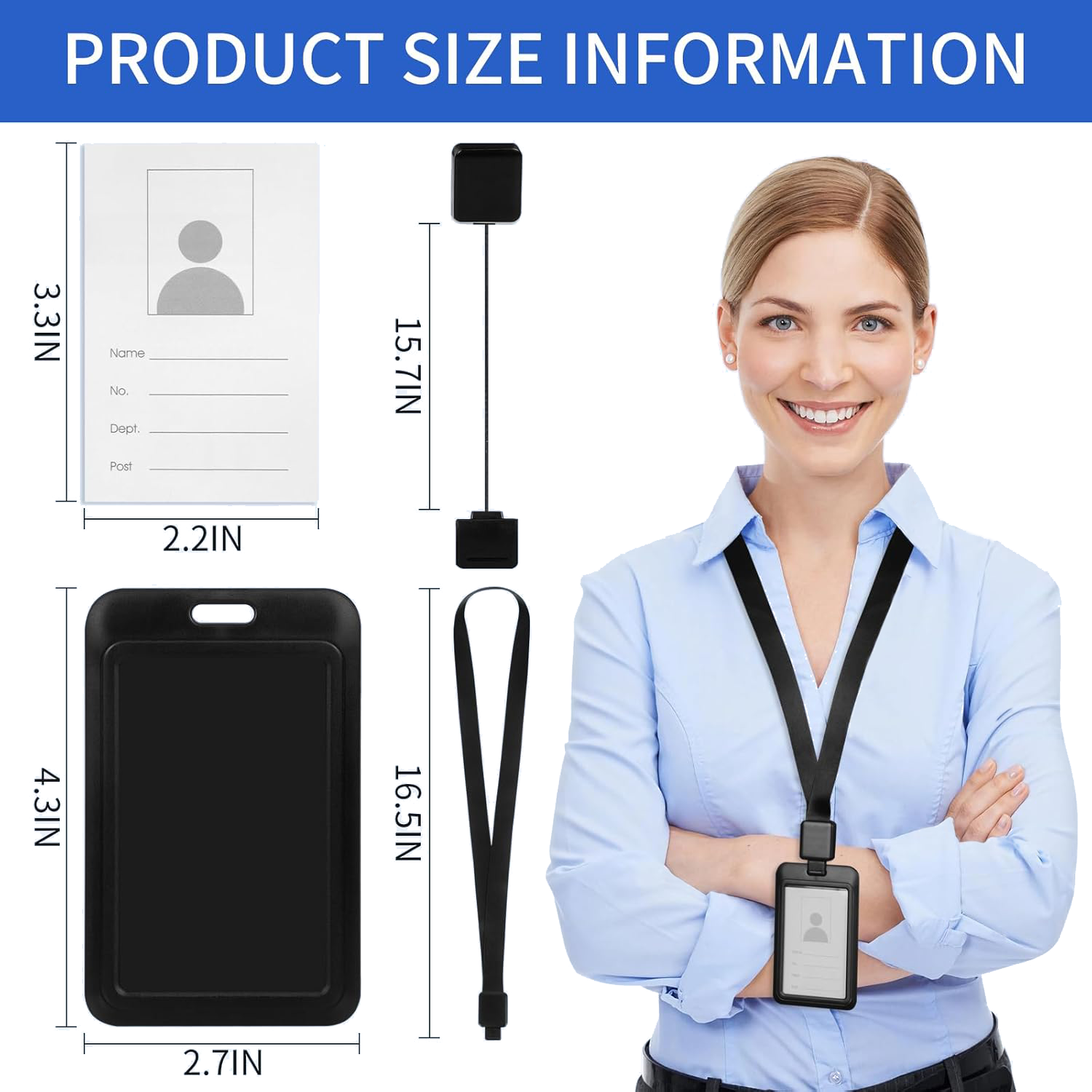 High Quality ABS Material Retractable Badge Reel Company Staff ID Card Holder Personalized Custom Work Badge Card Holder
